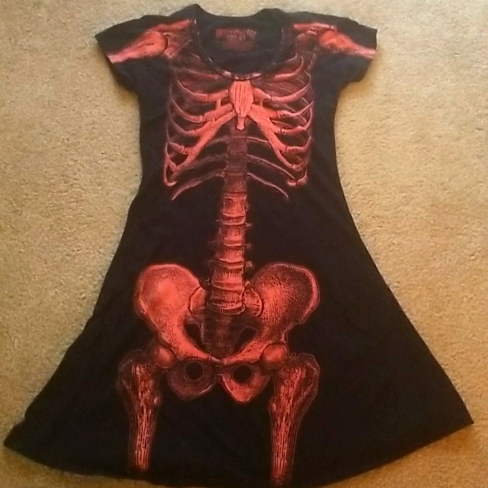 Kreepsville 666 Halloween goth Skeleton dress S